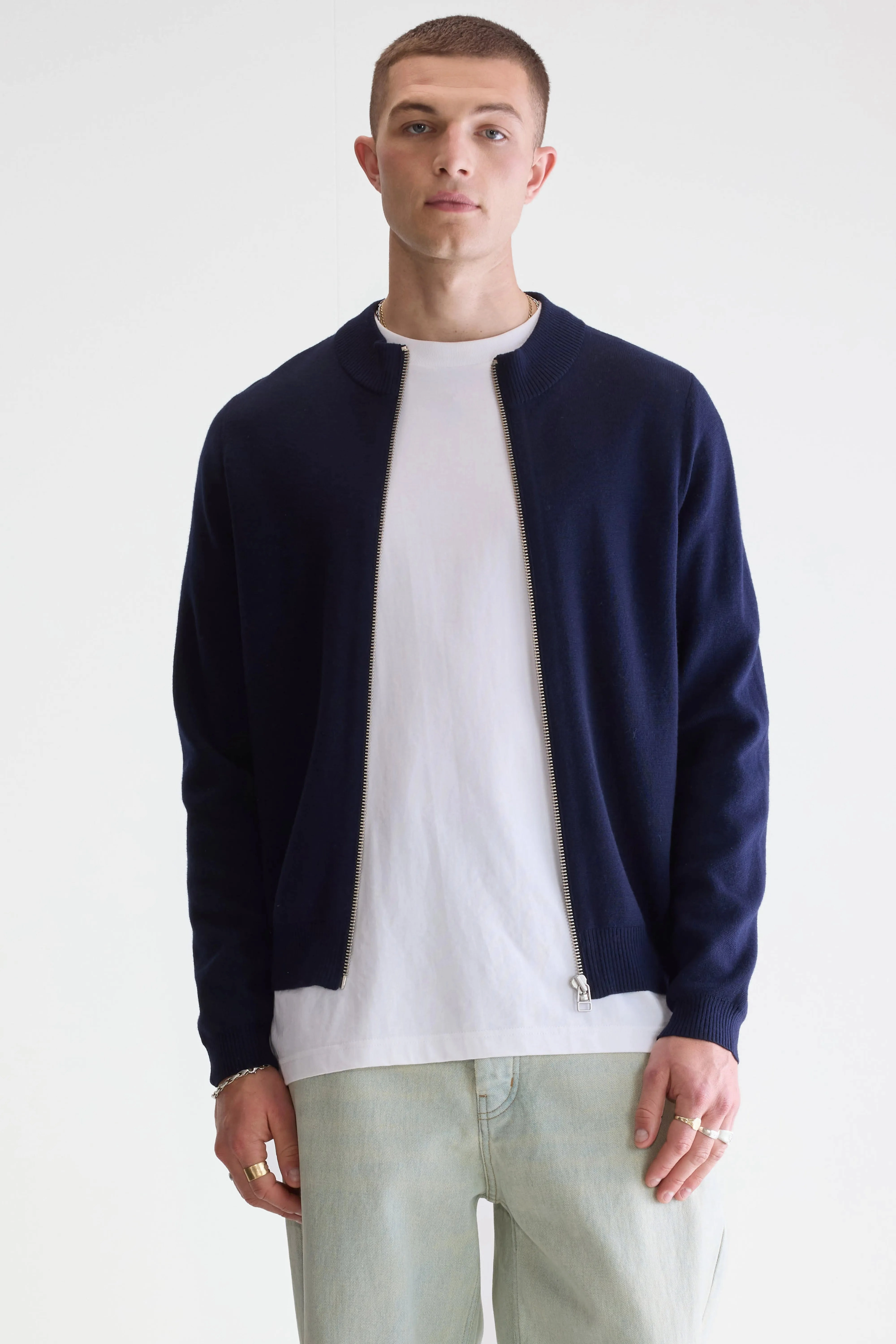 Dilso zip-up sweater (252 / M / NAVY) Turtle Neck Variant