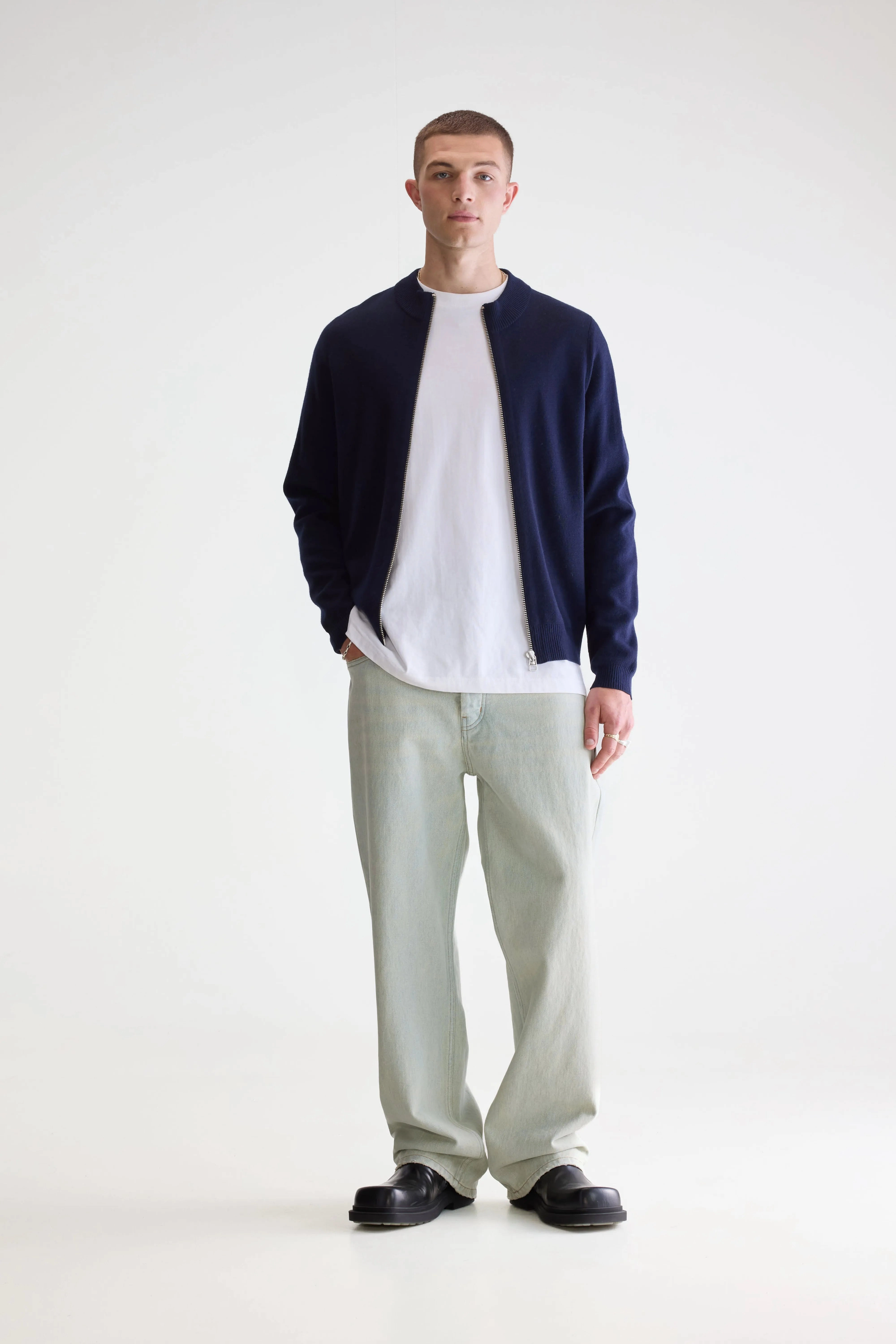 Dilso zip-up sweater (252 / M / NAVY) Relaxed Outfit HeatTrapping Fibers