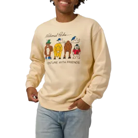 Adventure With Friends Crewneck appropriate for sunny days Cozy Fleece