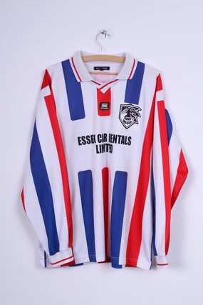 Casual and Soft TearResistant Fabric Stanno Mens XL Polo V-Neck Shirt White Sport Long Sleeve