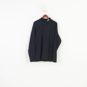 Puma Men XL Shirt Black Vintage Golf Sportswear Longsleeve Cotton Top Chill Design Easy Wear