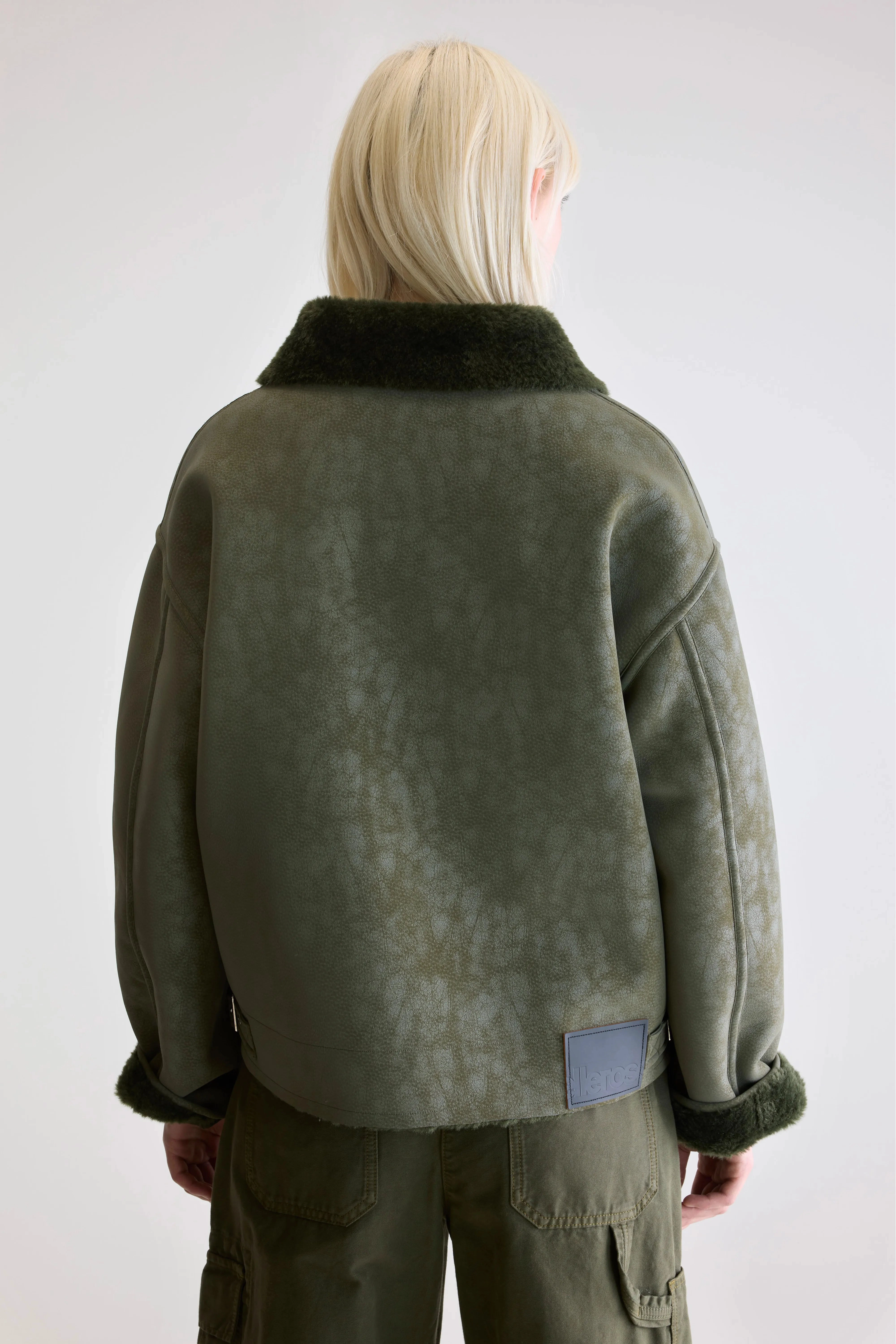 Hedwee biker jacket (252 / W / FOREST) Full Length Zipper Hypoallergenic Lining