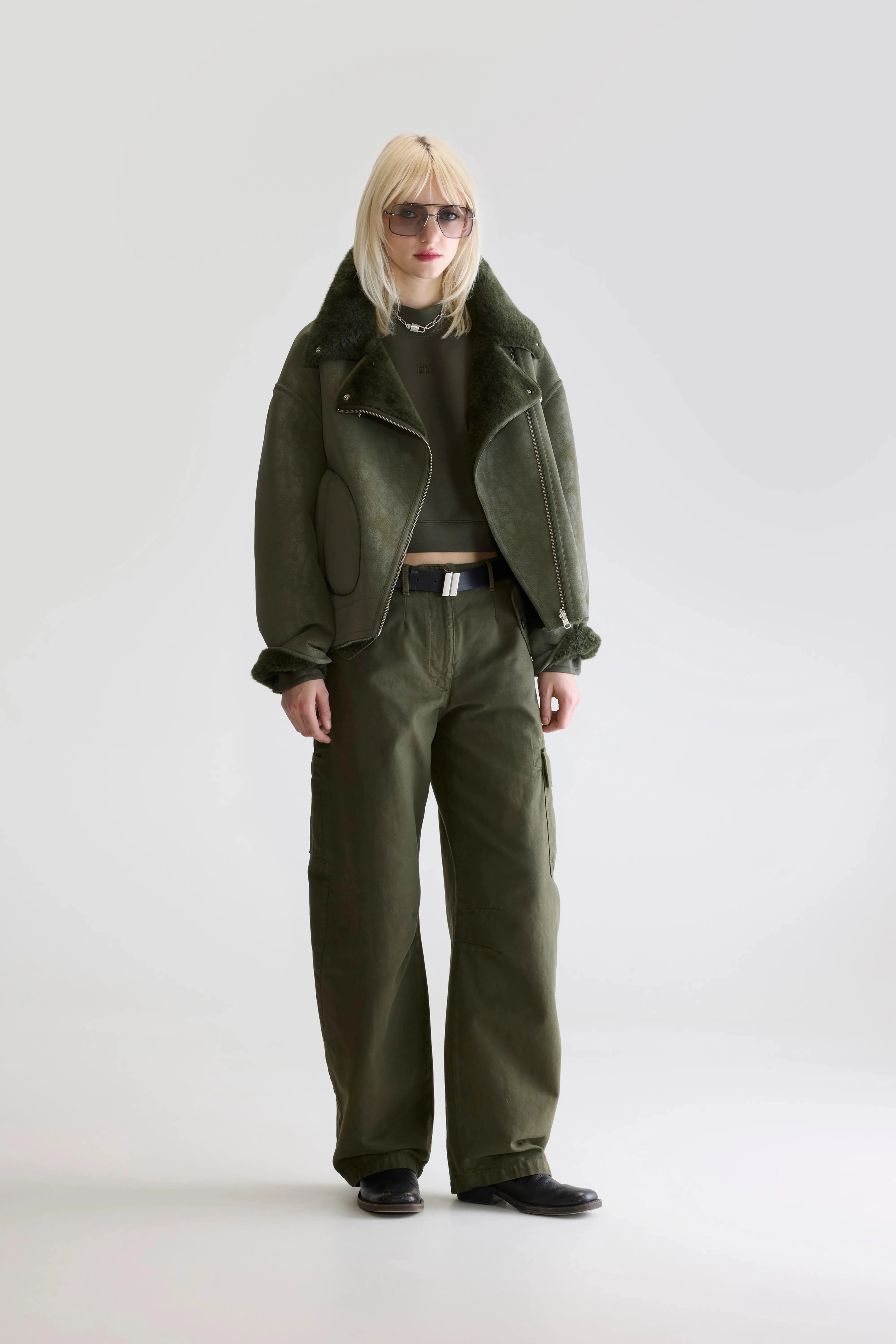 hypoallergenic material Windproof Hood Hedwee biker jacket (252 / W / FOREST)