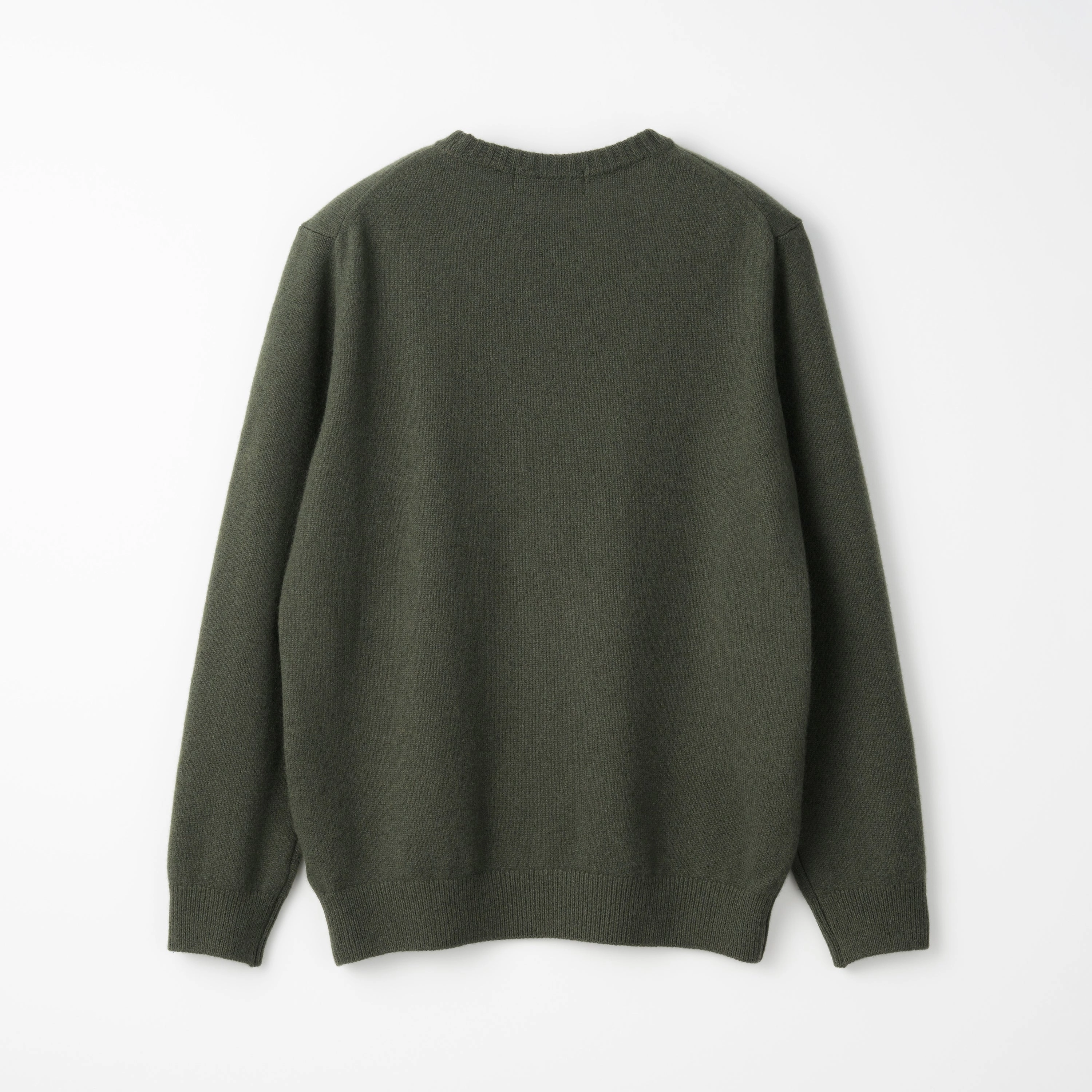Leisure Look Mooncastle Wool Cashmere Silk Crew Neck Sweater: Moss Green