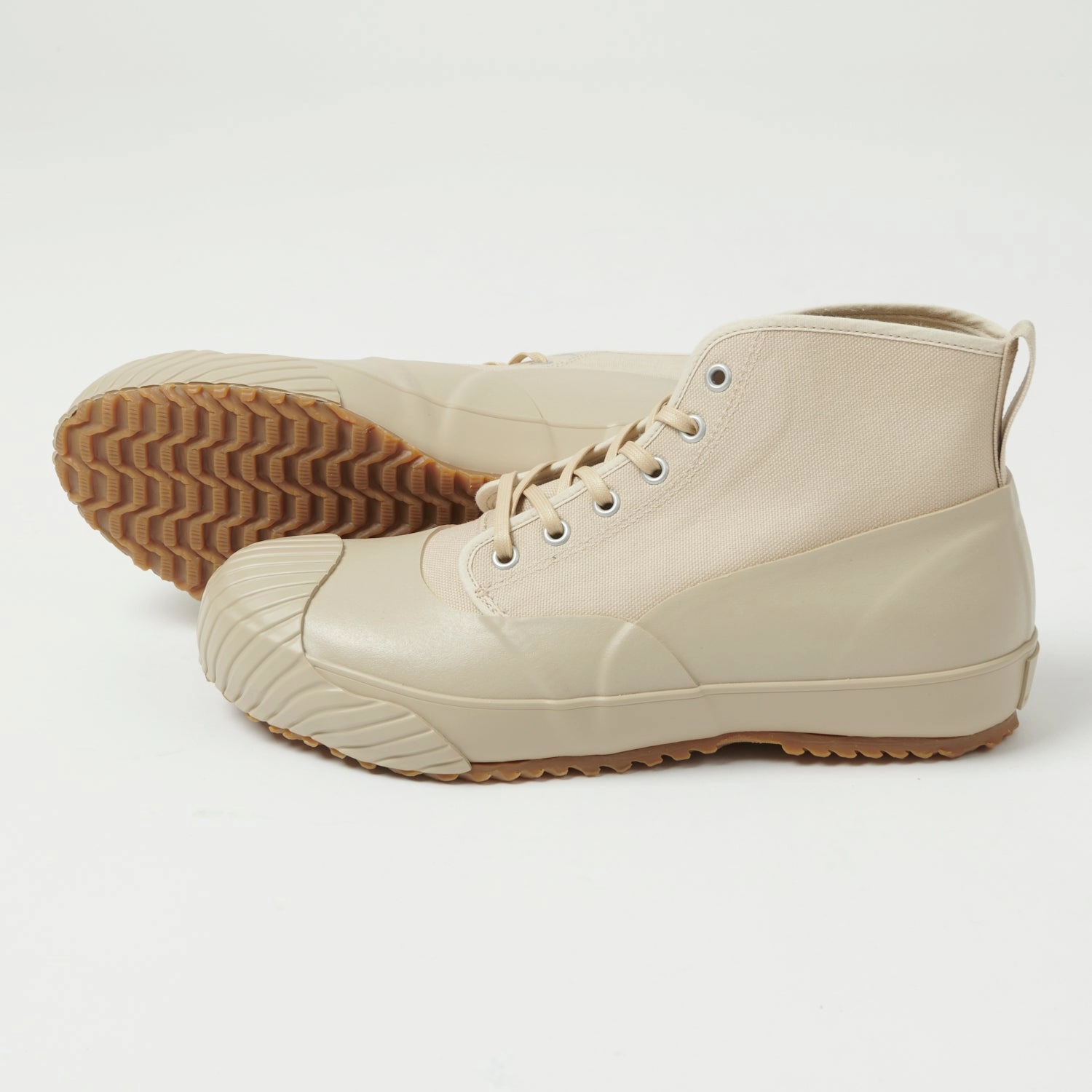 Moonstar 'Alweather' Rubber Covered Hi-Top Sneaker - Beige StretchableMaterial Sweat Resistant