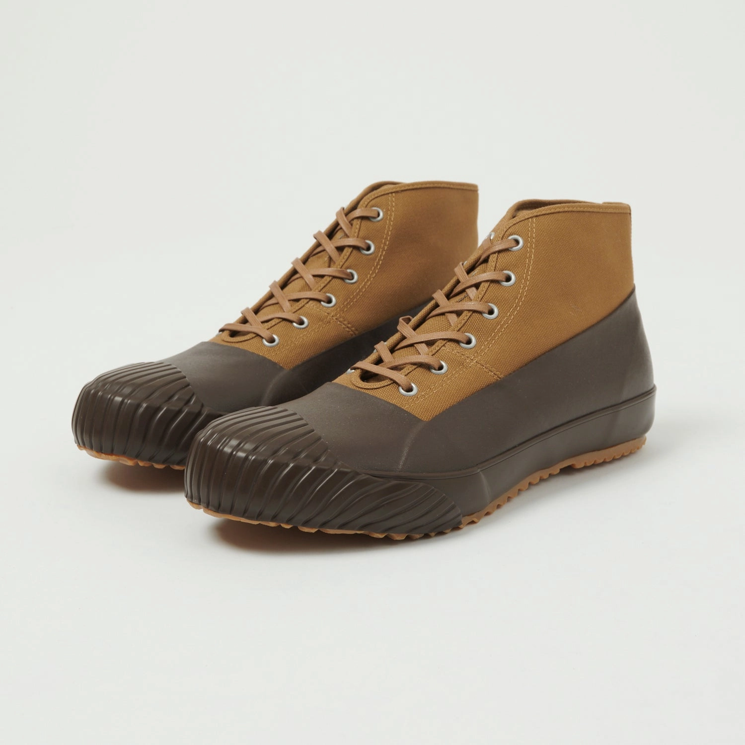 Moonstar 'Alweather' Rubber Covered Hi-Top Sneaker - Brown Foot Motion