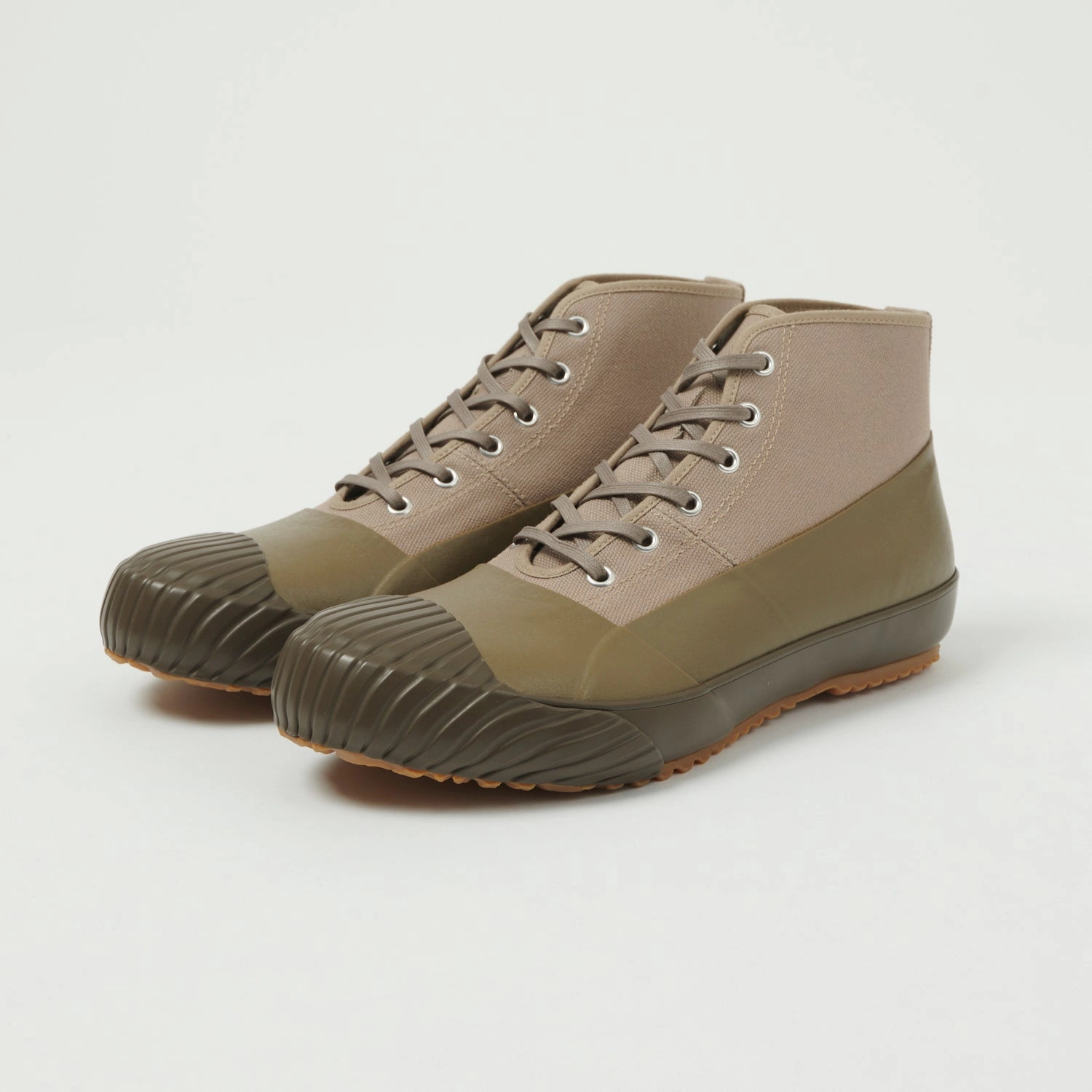 Moonstar 'Alweather' Rubber Covered Hi-Top Sneaker - Grege Vegan Material Rugged Terrain