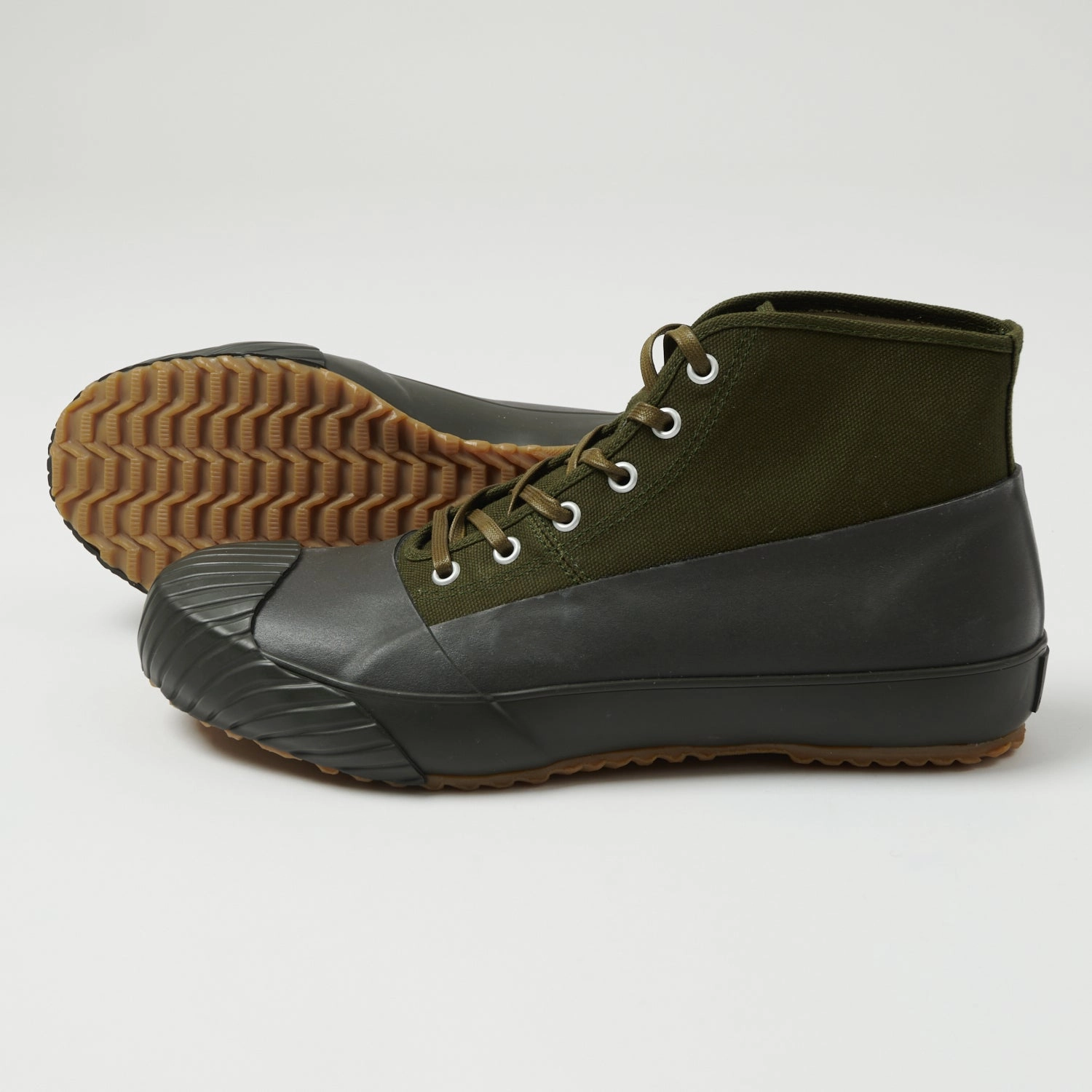 Moonstar 'Alweather' Rubber Covered Hi-Top Sneaker - Khaki Gel Infused Heel Pad