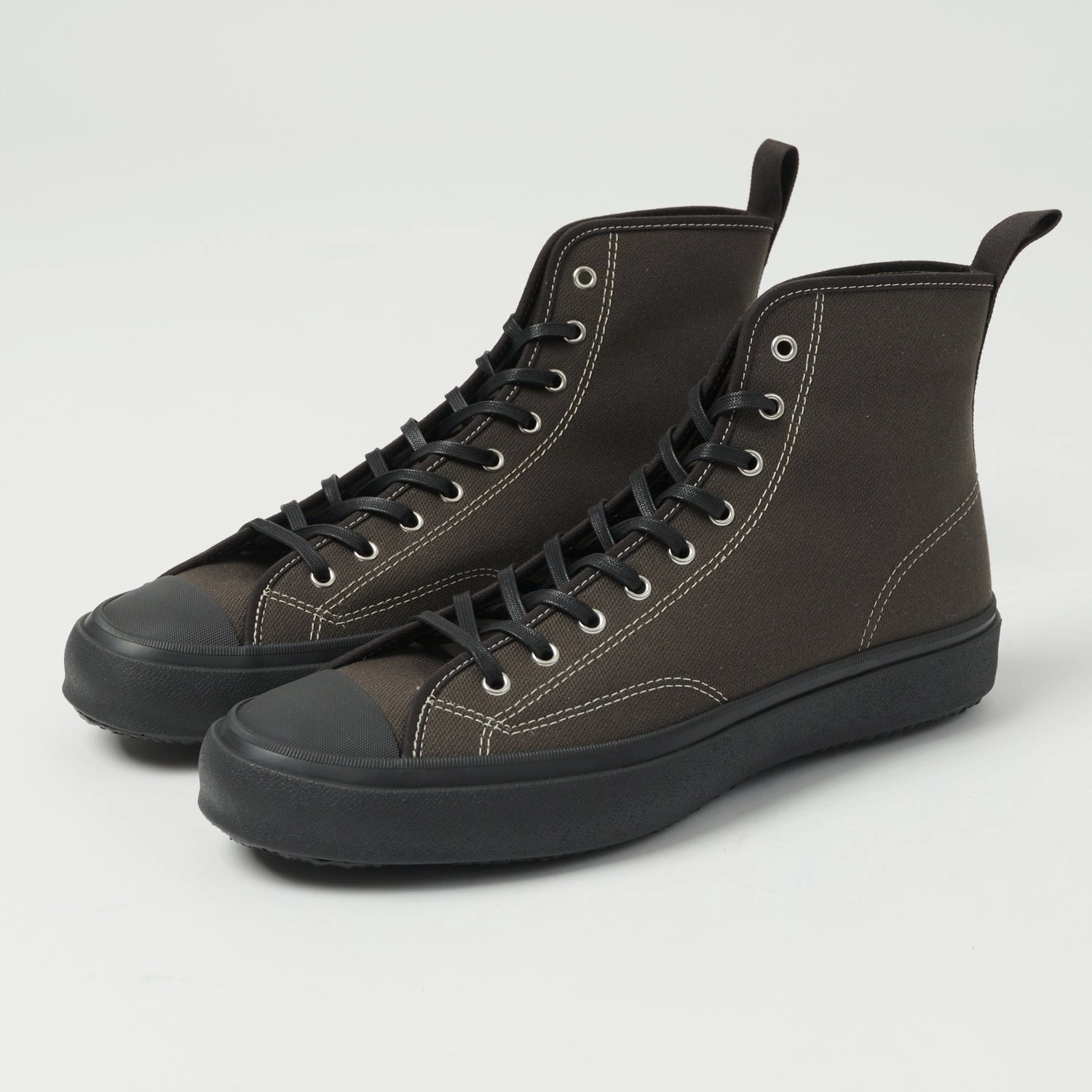 Travel Ready Low Profile Sole Moonstar 'Hibasket' Rubber Sole Hi-Top Sneaker - Charcoal