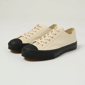Moonstar 'Low Trainer' Rubber Sole Canvas Sneaker - Natural/Black Lean Design