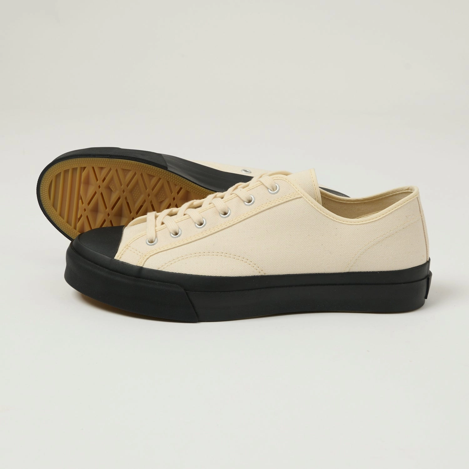 Moonstar 'Low Trainer' Rubber Sole Canvas Sneaker - Natural/Black Compact