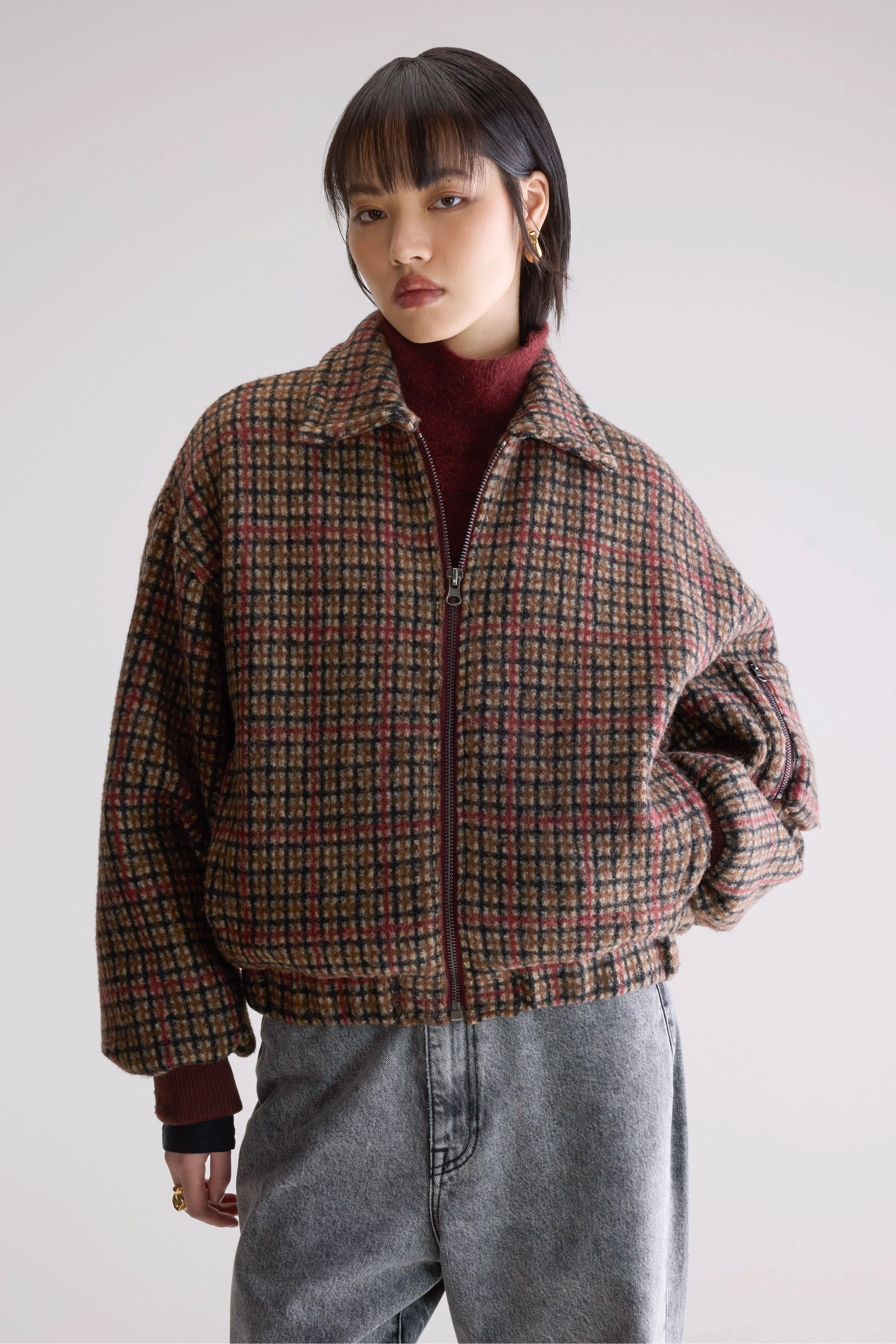 Asher Bomber-style Jacket (252 / W / COMBO A) Waterproof Zipper