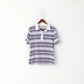 Organic Cotton Blend Buttery Soft Fabric Penguin Men M Polo Shirt Violet Cotton Striped Purple Heritage Slim Fit Top