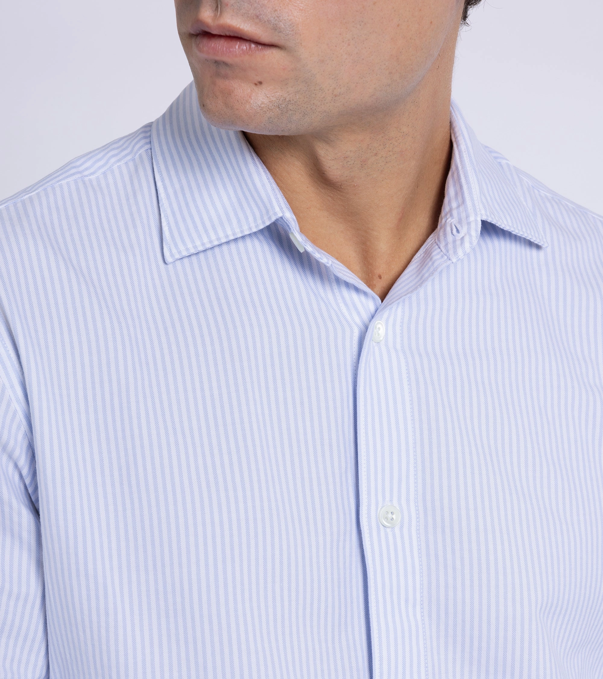 Work From Home Trunk Austin Cotton Stripe Oxford Shirt: Light Blue
