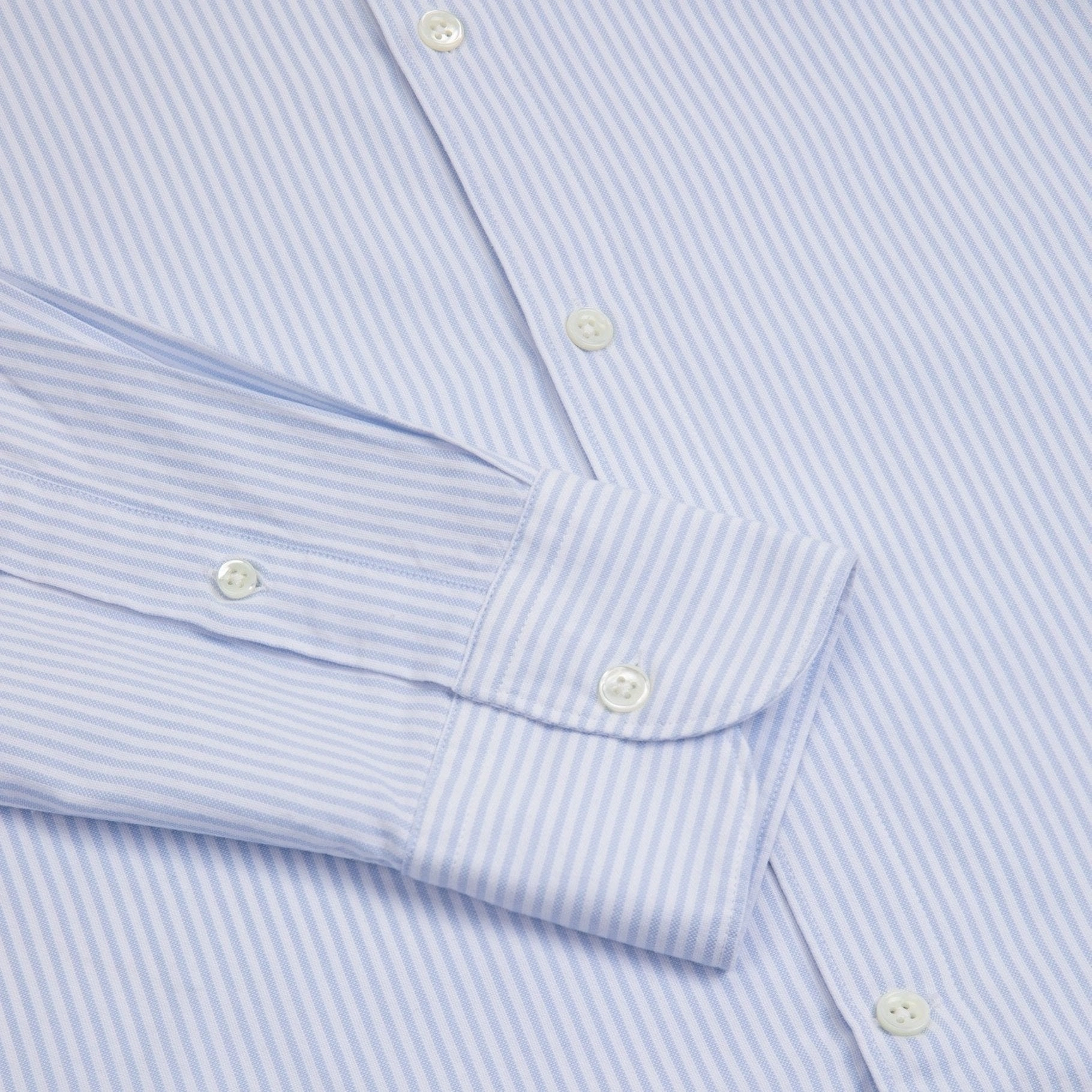 Trunk Austin Cotton Stripe Oxford Shirt: Light Blue Athletic Cut