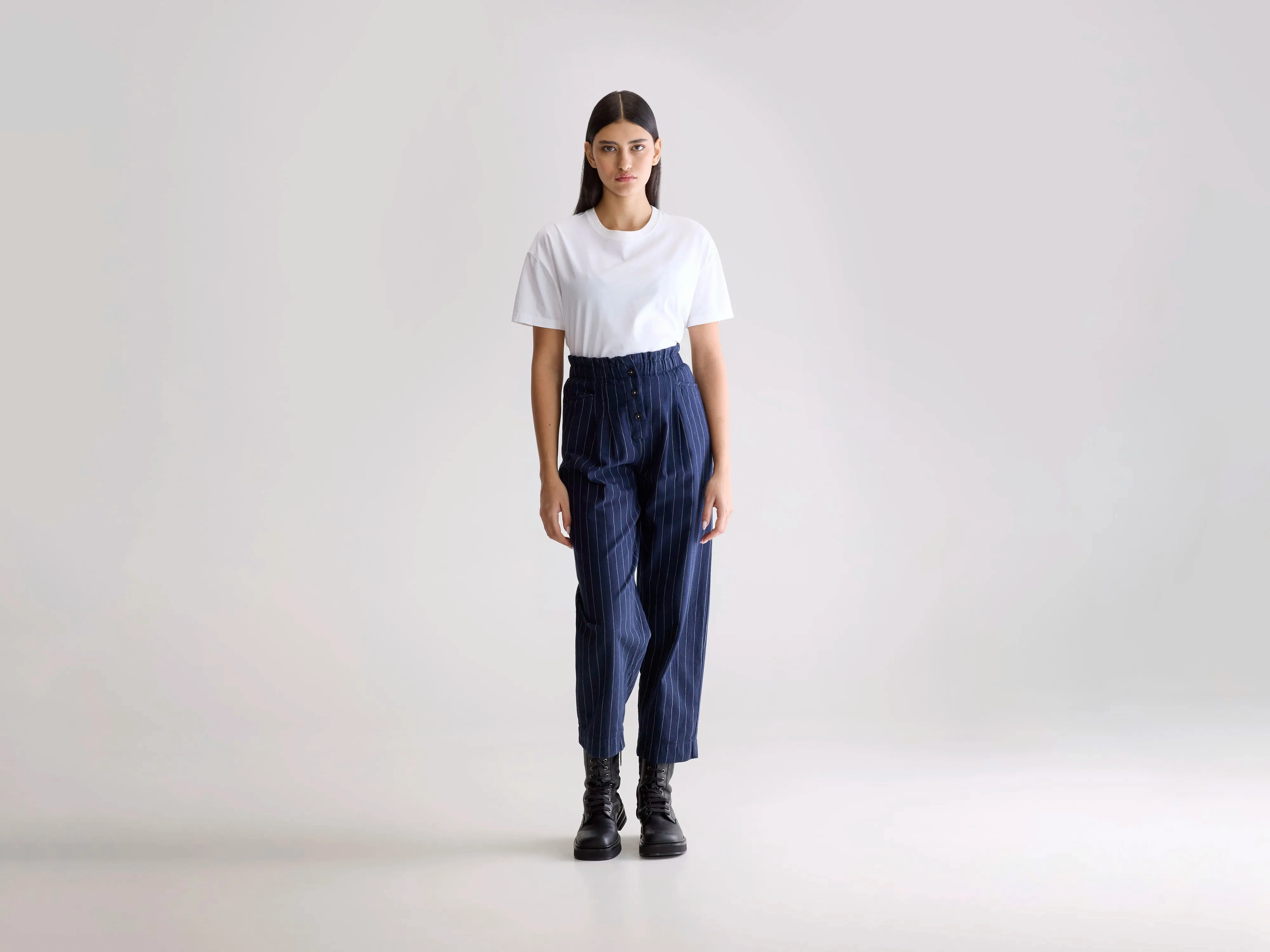 QuickReleaseBuckle All Day Wear Comfort Lilo paperbag trousers (252 / W / STRIPE A)