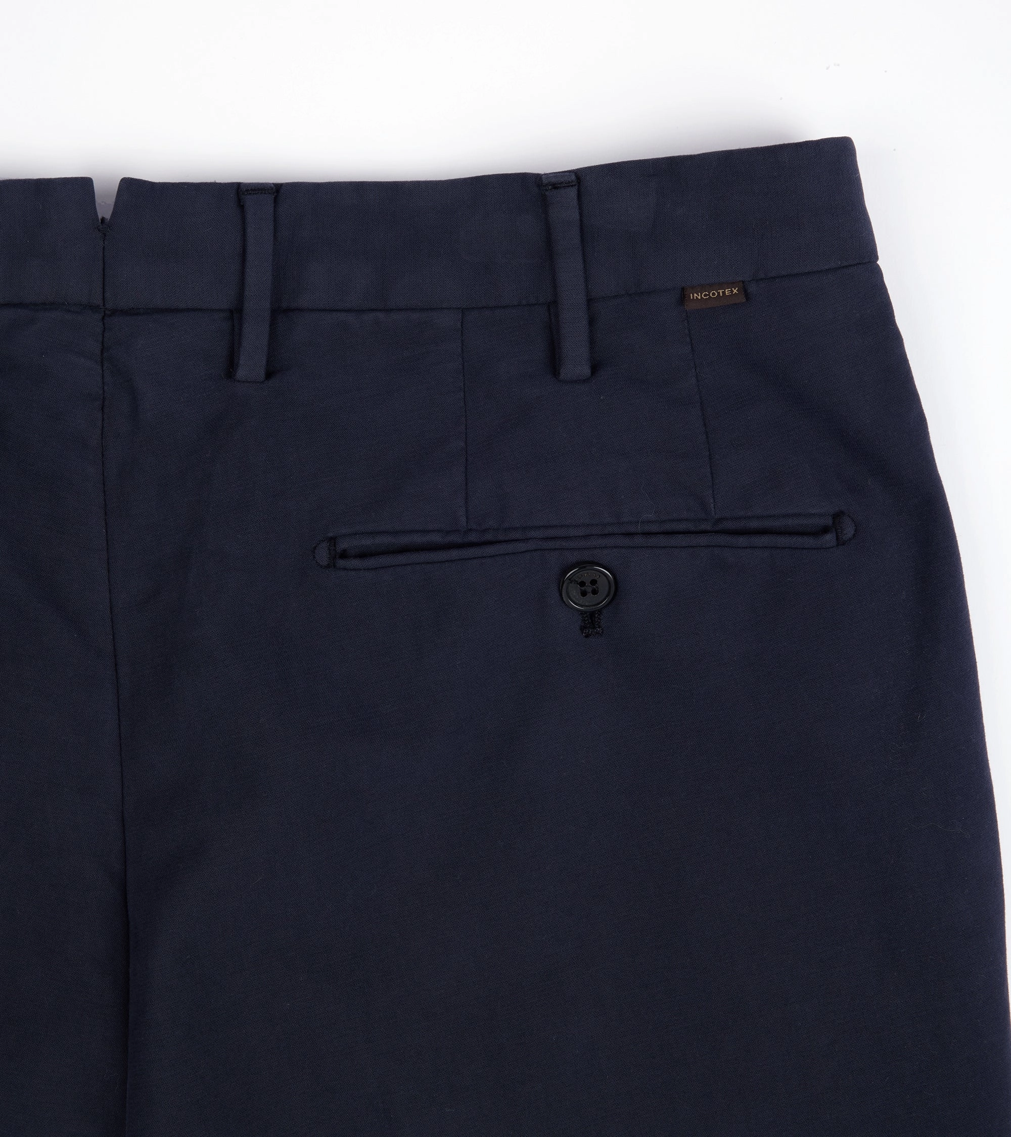 Durable Wear Stretchable Incotex Regular High Cotton Doeskin Trousers: Navy
