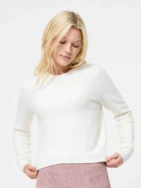 Ellie Knit Crew Neck Sweater Natural Texture Evening Stroll