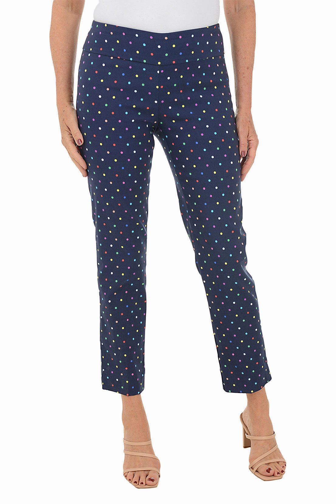 FlexibleMobility Navy Rainbow Dots Pull-On Ankle Pant