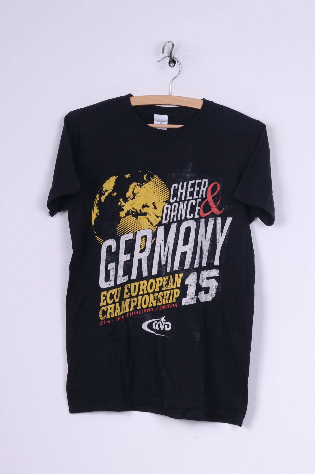 Gildan Mens S T-Shirt Black Cotton Graphic Cheer & Dance Germany Top Comfort Stretch Fit