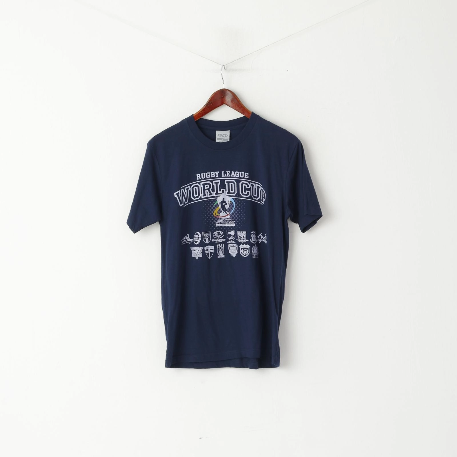 New ISC Men S Shirt Blue Rugby League World Cup England and Wales 2013 Christmas