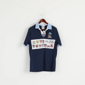 New Rugby World Cup ISC Men S Polo Shirt Blue England And Wales 2013 Top Chic and Cozy Quick Drying