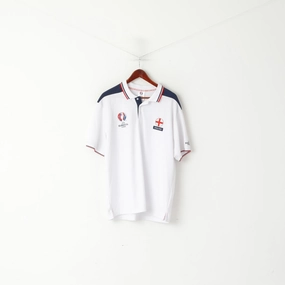 New UEFA Euro 2016 France Men XL Polo Shirt White Cotton England Official Top Moisture Wicking Fabric Casual Comfort Design