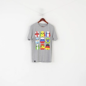 Next Men M Shirt Gray Cotton Graphic Star Wars Crew Neck Sport Top Breathable Yarn Composition