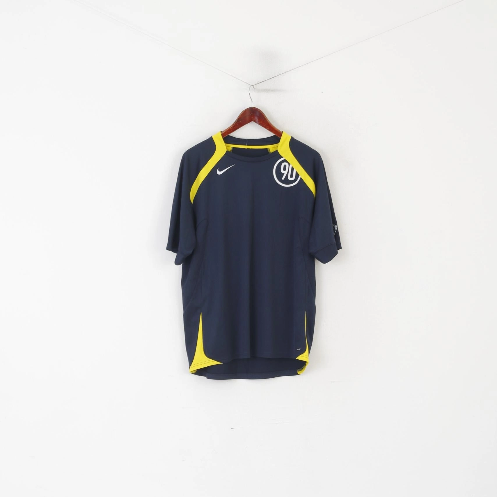 Breathable Layer Fit Summer Favorite Nike Men L 183 Shirt Navy Dri-Fit Football Training Sportswear Jersey Vintage Top