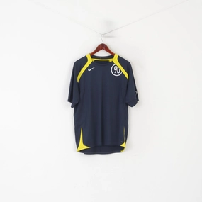 Breathable Layer Fit Summer Favorite Nike Men L 183 Shirt Navy Dri-Fit Football Training Sportswear Jersey Vintage Top