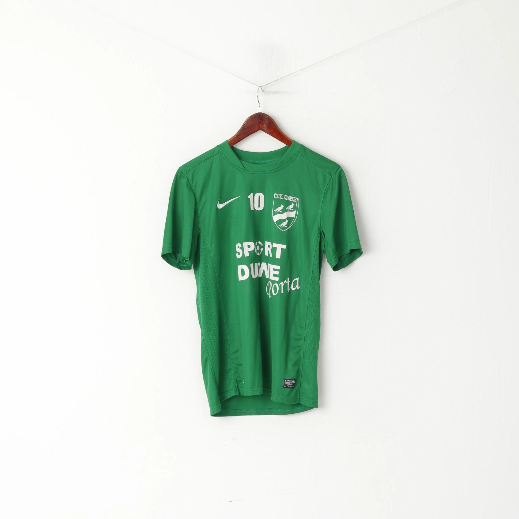 Nike Men S Shirt Green Tus Lerbeck Sport #10 Activewear Jersey Top Glossy Look