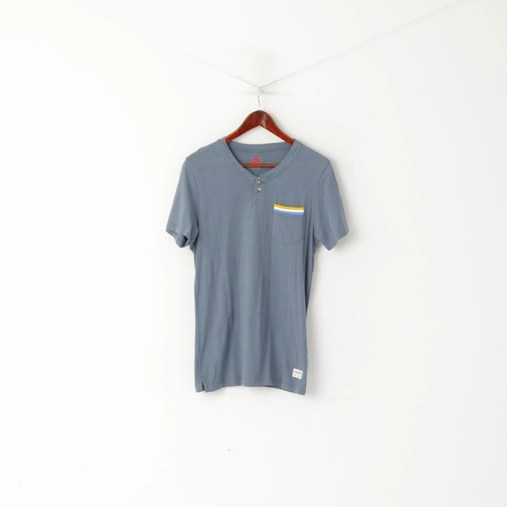 Cool and Relaxed Recycled Polyester Thread Nike Men S Shirt Navy Cotton Vintage Pocket Sportswear Slim Fit Top