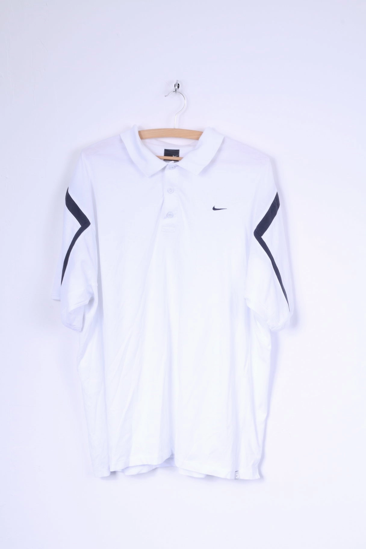 Nike Mens XL 188 Polo Shirt White Cotton Dri-Fit Sport Training Classic Style Trend Comfortable Wear
