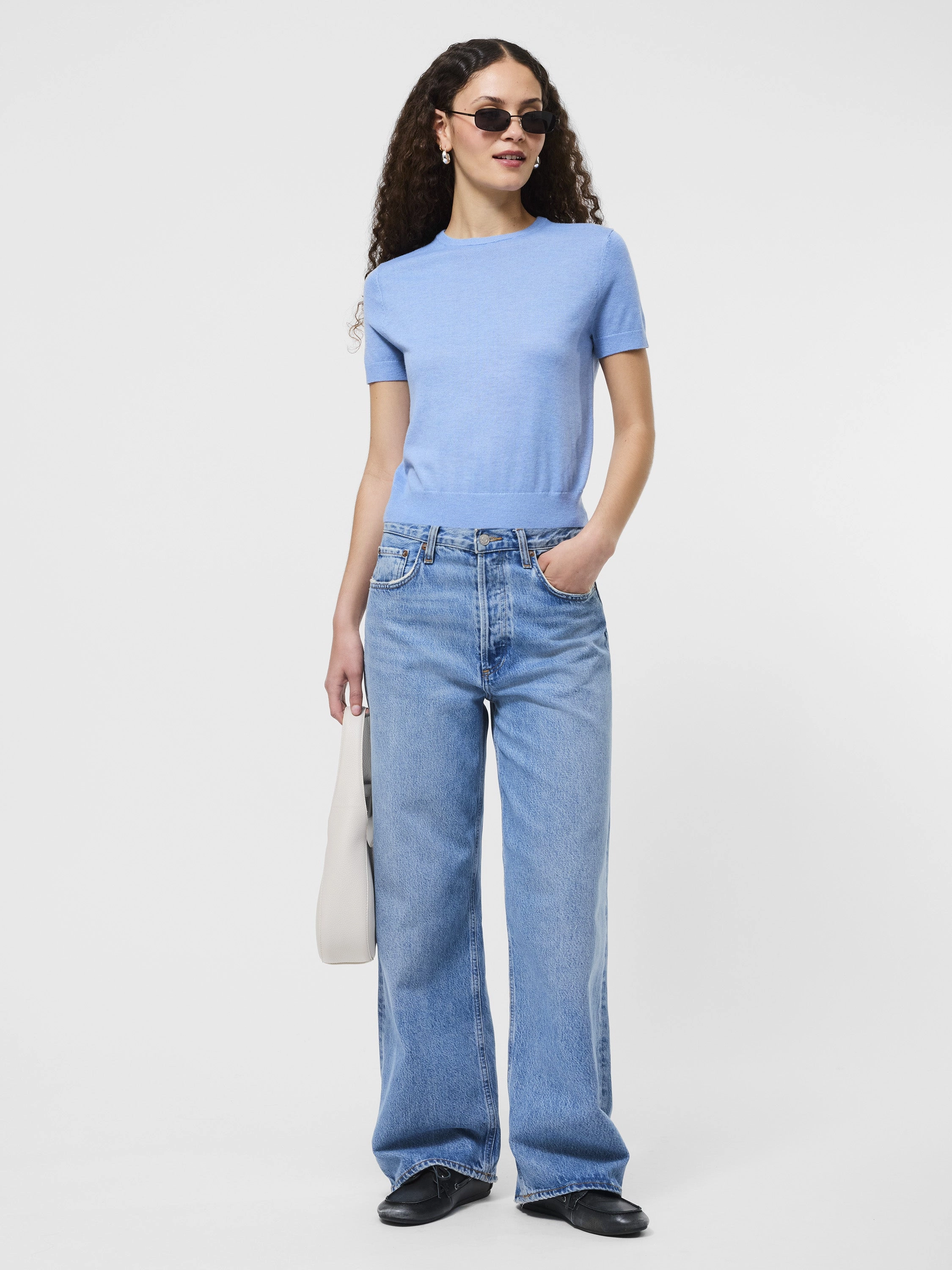 Nola Fine Knit Short Sleeve Sweater Eco Dyeing Method