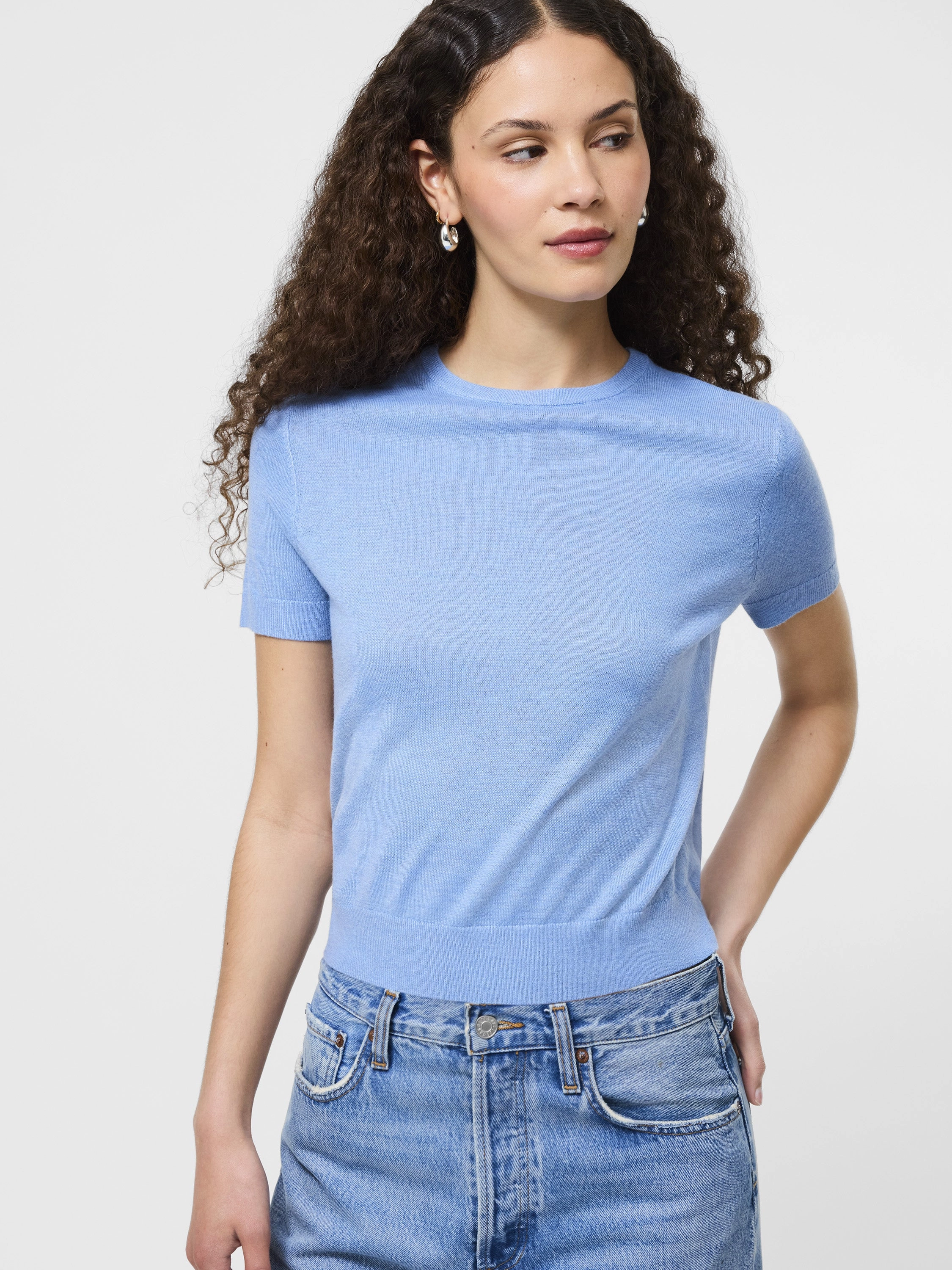 Nola Fine Knit Short Sleeve Sweater Urban Ready Minimal Layer