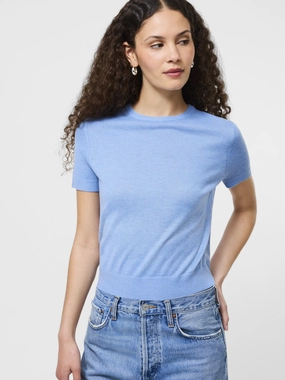 Nola Fine Knit Short Sleeve Sweater Urban Ready Minimal Layer