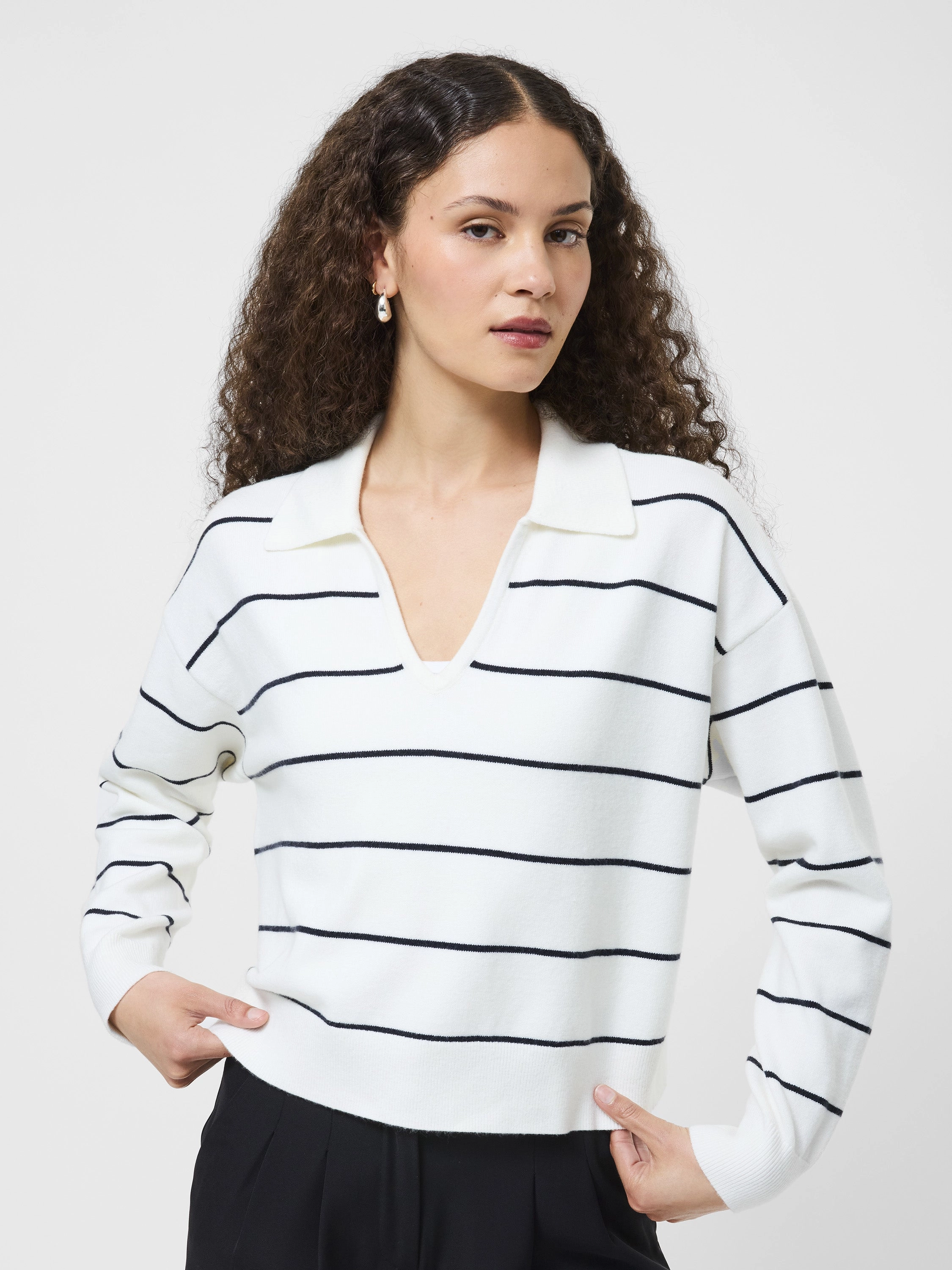 Sloane Knit Striped Pullover Lattice Pattern