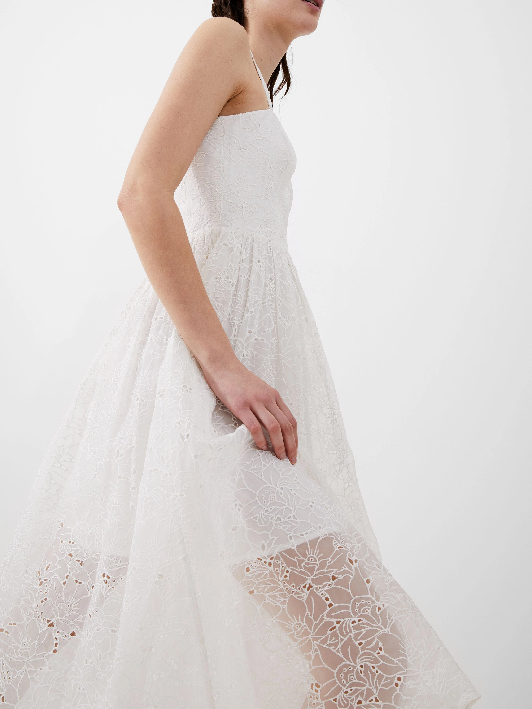 Embroidered Evelyn Lace Strappy Dress All-day style