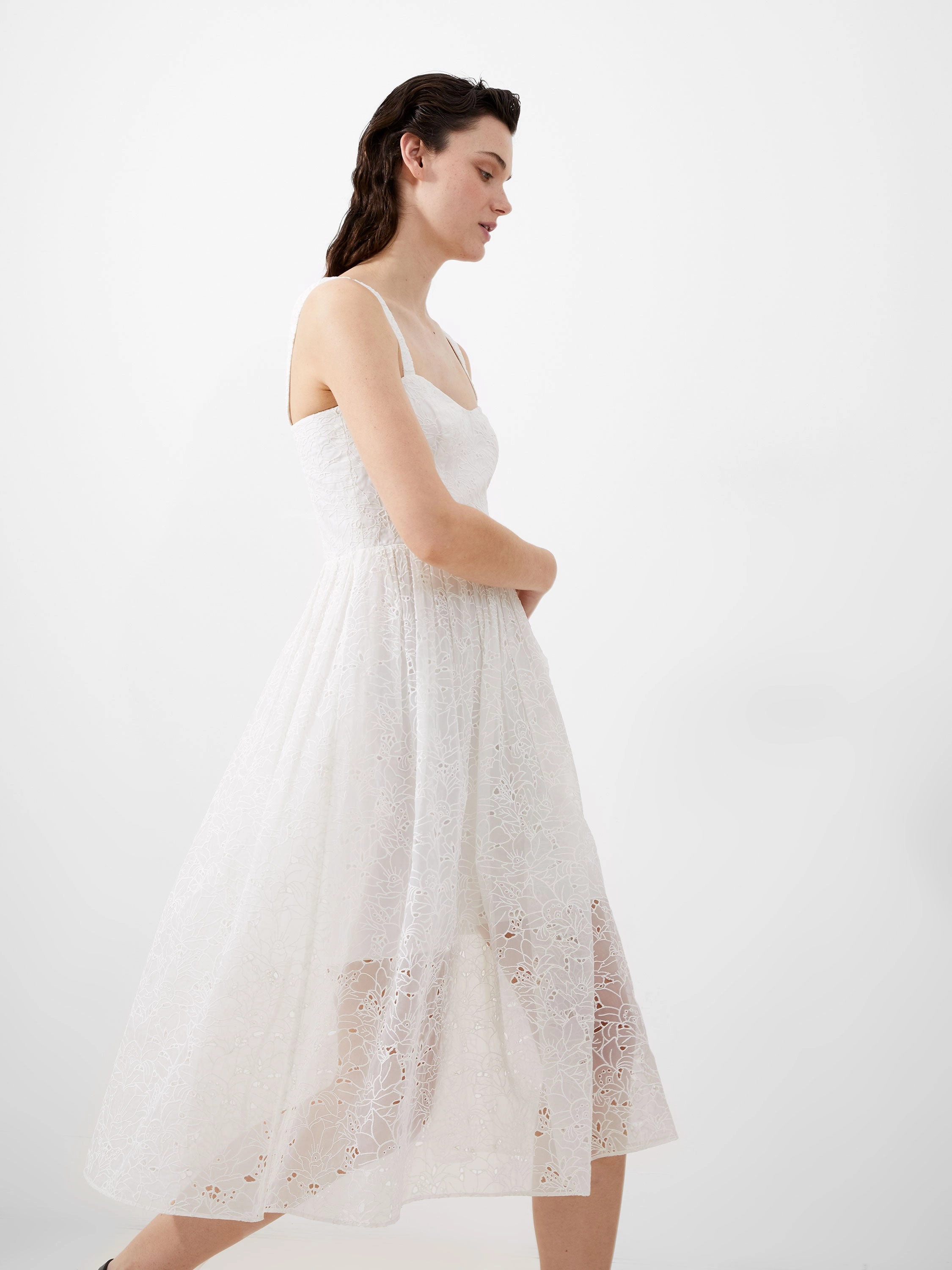 Embroidered Evelyn Lace Strappy Dress Versatile Fit Dance Night