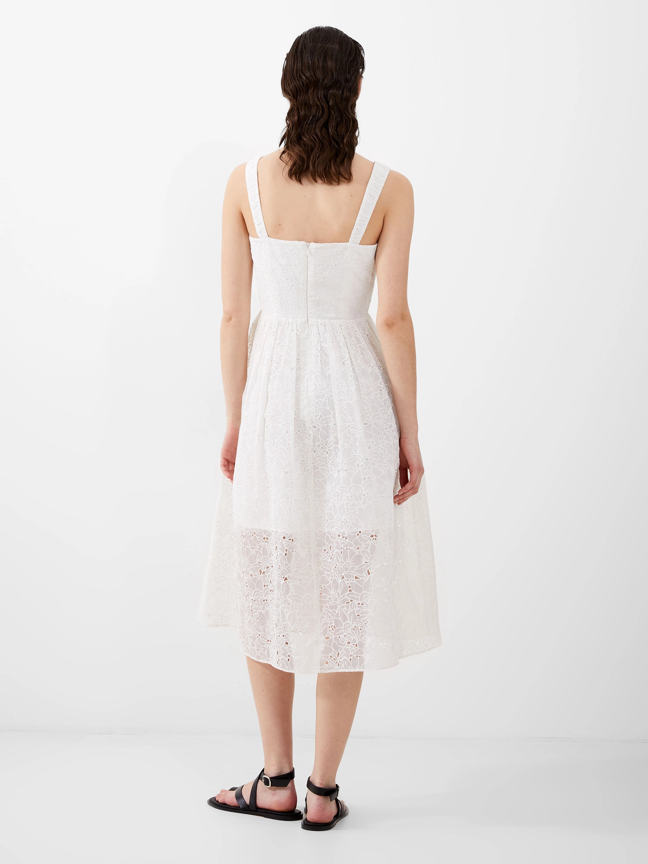 Embroidered Evelyn Lace Strappy Dress Tactile Feel