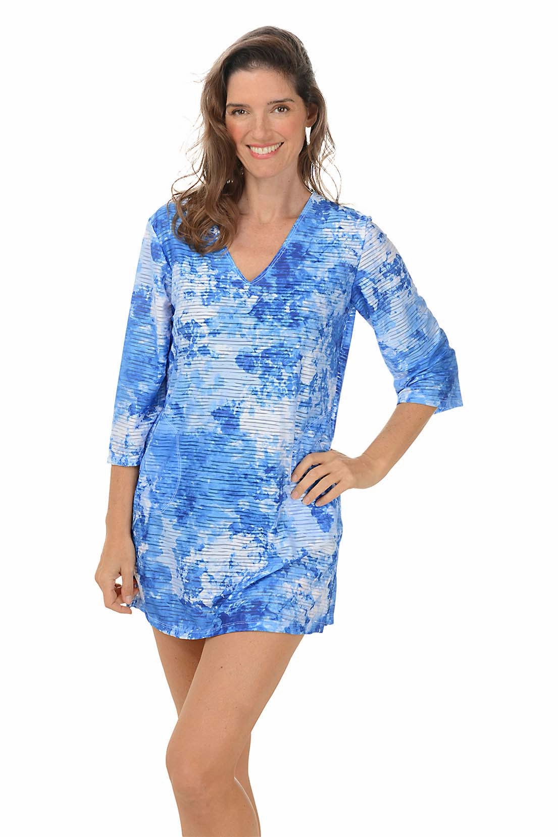 Cielo V-Neck Tunic Cover-Up Poolside Lounge Durable Elastic Binding