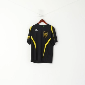 WrinkleFreeFabric Erima Men 44/46 L Shirt Black Vintage VFL Westercelle Sportswear Jersey Top