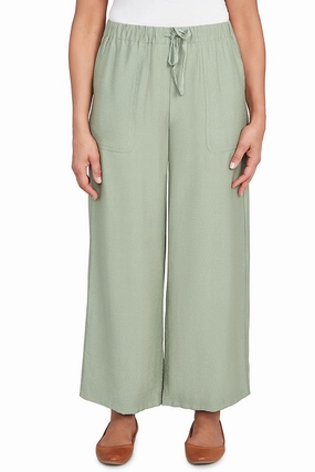 Reinforced Seams Stripe Right Drawstring Wide Leg Pant