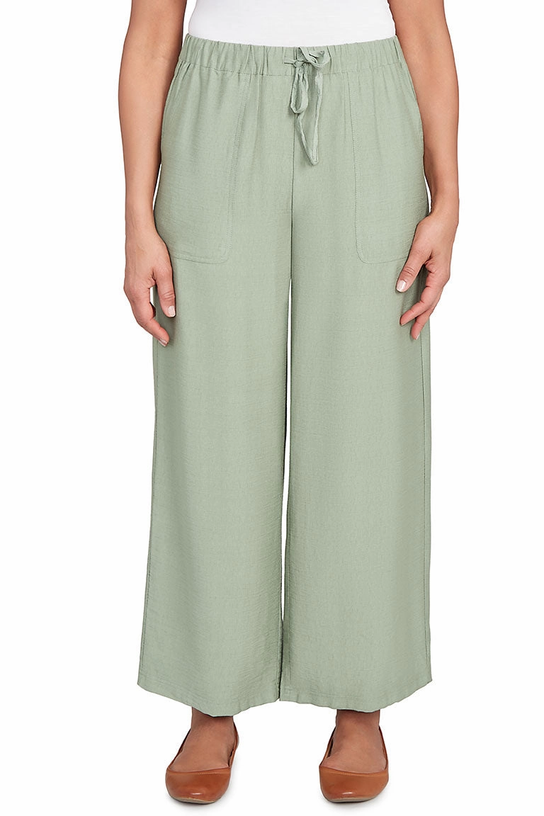 Reinforced Seams Stripe Right Drawstring Wide Leg Pant