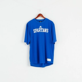 Adidas Team Mens L T- Shirt Blue Spartans Vintage MURRAY Rugby Top Perfect Fit Wear Classic and Comfy