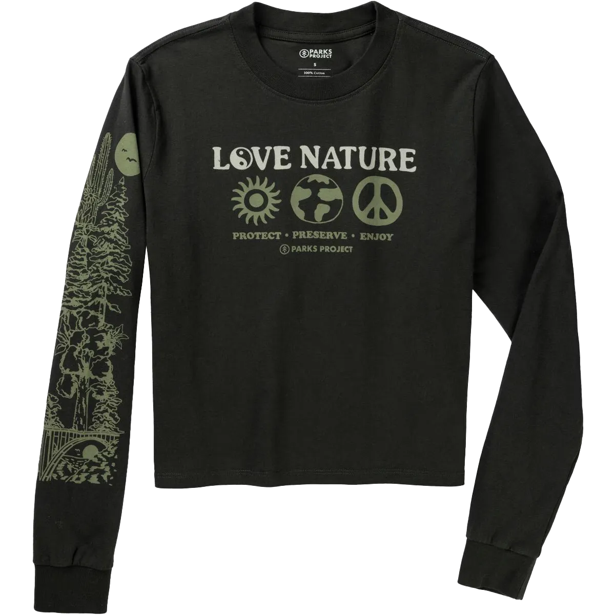 Layered Look Effortless Wear Fit Women's Love Nature Boxy Long Sleeve