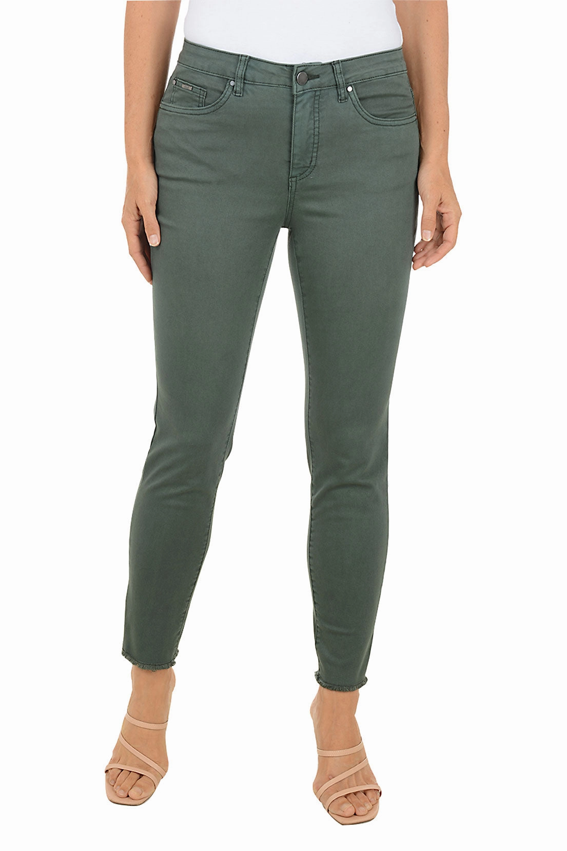 Sustainable Fabric Olivia Euro Twill Frayed Ankle Pant