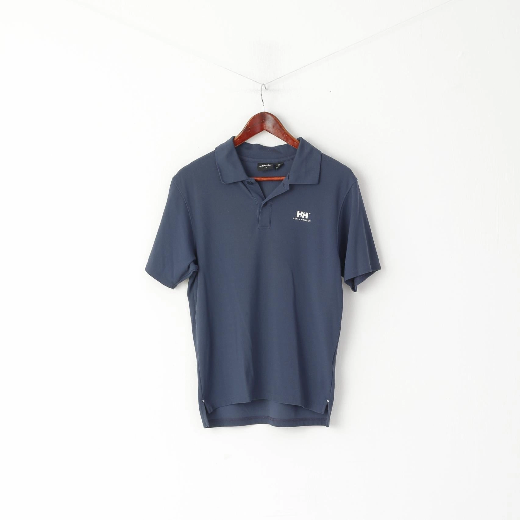 Helly Hansen Men S Polo Shirt Navy Nylon Logo HH Sailing Plain Short Sleeve Top Chafe Free Armhole Sleek And Stylish