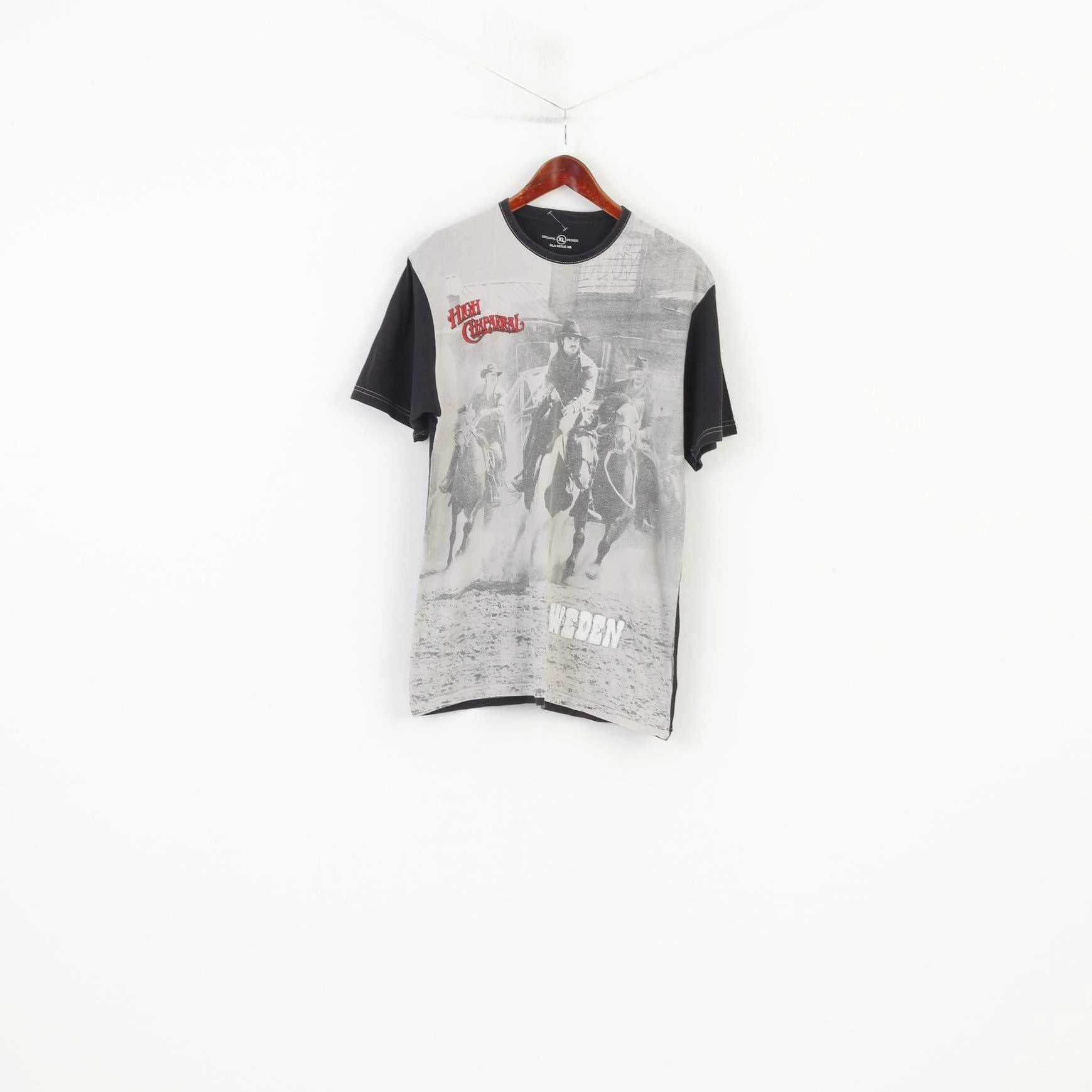 Original Design Men XL T-Shirt Graphic High Chaparral Cotton Ola Nesje Ab  Sweden Crew Neck  Black Top Breathable Comfort Design