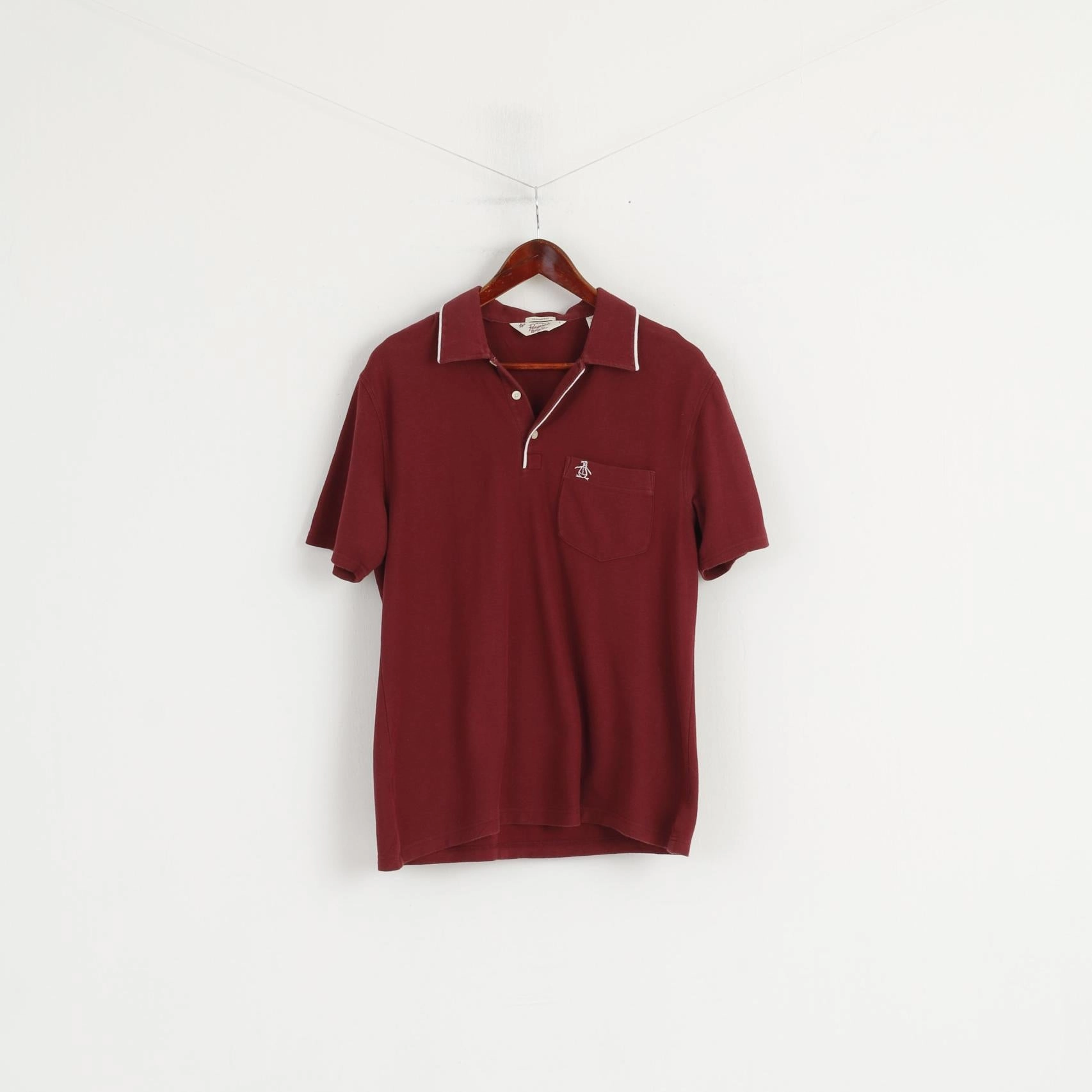 Collared formality StretchFabric Original Penguin Men S Polo Shirt Maroon Cotton Classic Fit Short Sleeve Top